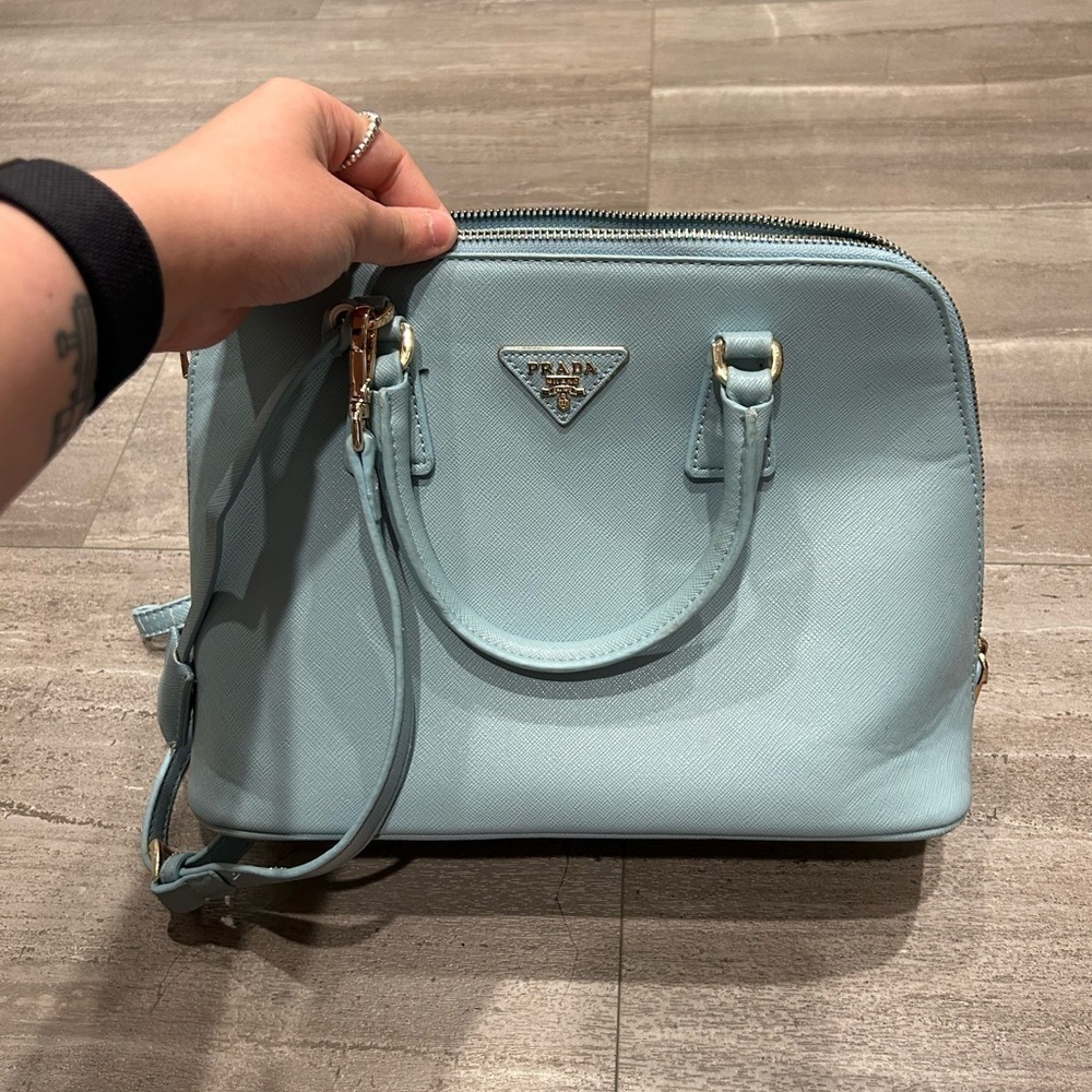 Prada Saffiano Mini Promenade Bag Leather with Dust Bag & Auth Card Pre-Owned‎